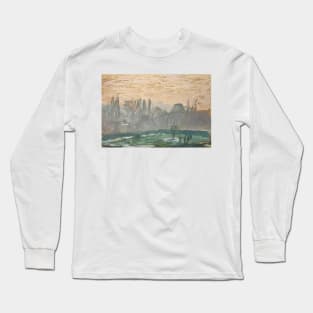 Winter Landscape with Evening Sky by Claude Monet Long Sleeve T-Shirt